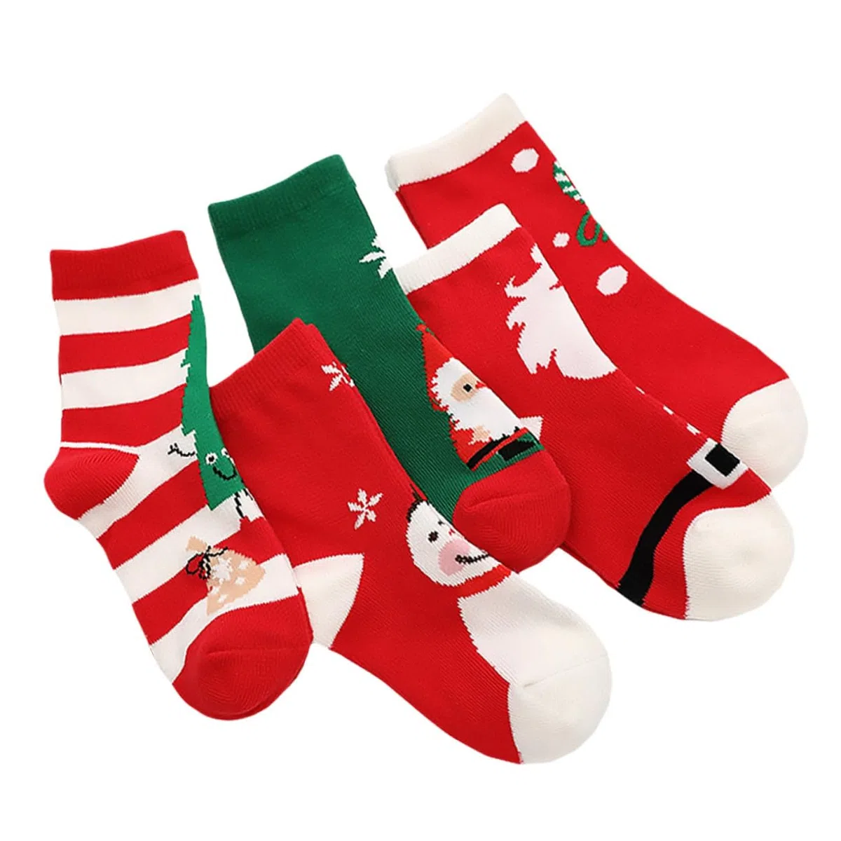 Lot Chaussettes de Noël pour Garçon Fille Coton Chaussettes -mollet Extensibles avec Motifs de Noël Confortables et Résistantes S Ans