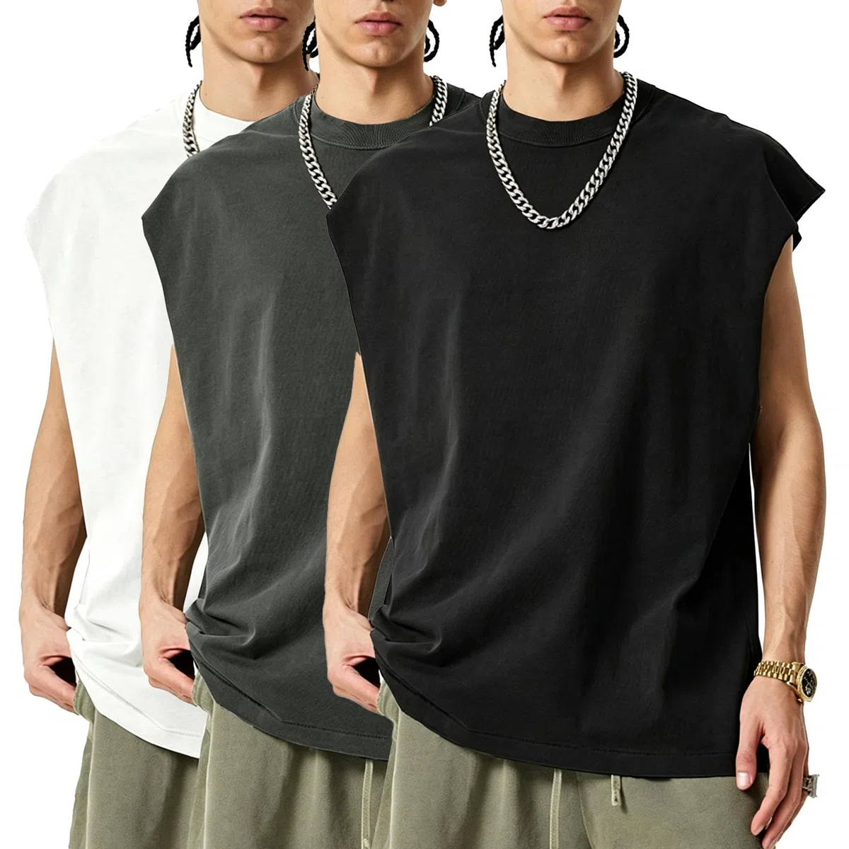 Débardeur d'été sans manches pour homme - T-shirt ample - Sans manches - T-shirt fonctionnel pour homme
