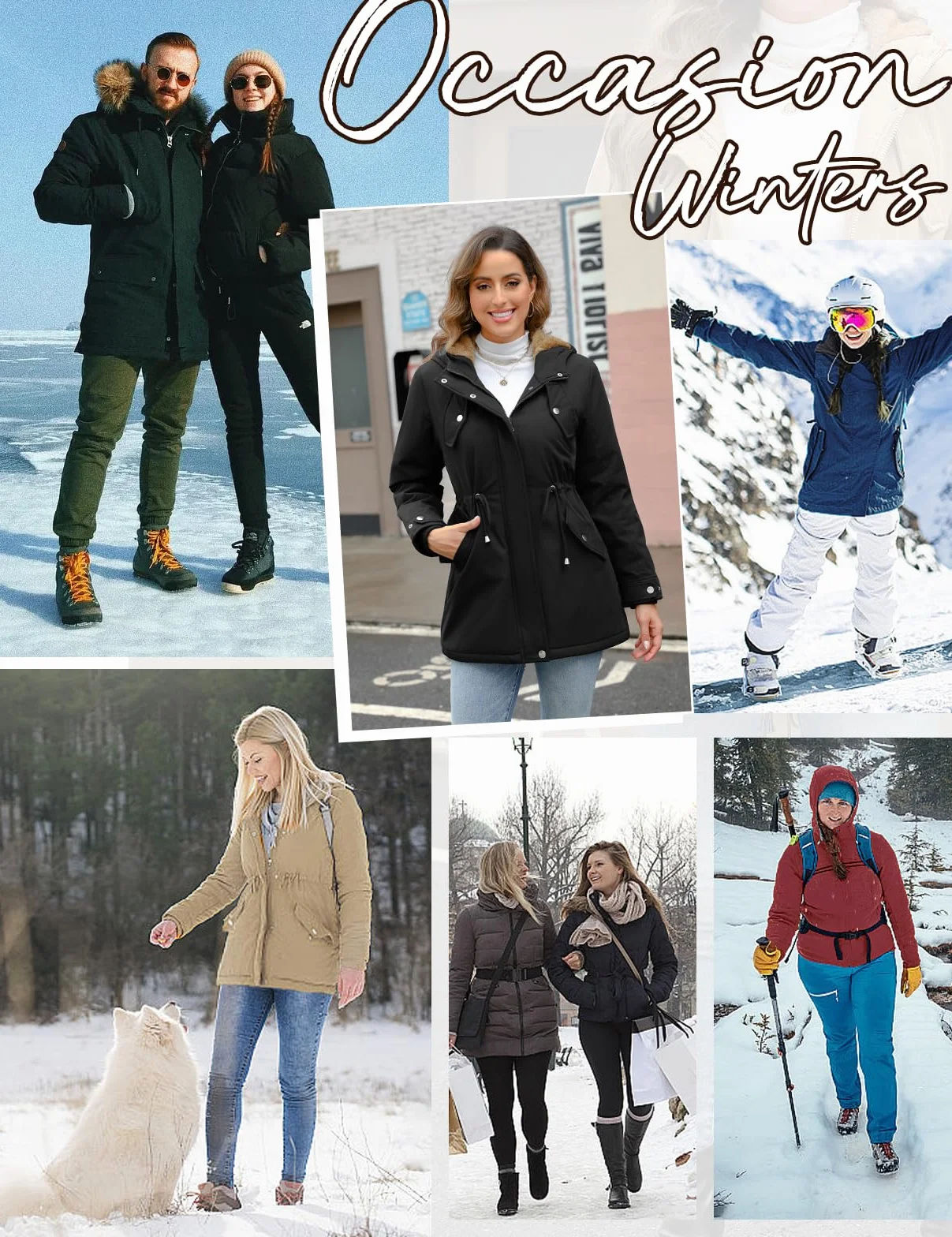 Nadeer Manteau Femme Hiver Polaire Chaud Veste Parka Manteau à Capuche Manches Longues Blouson Zippé Outercoat avec Poches