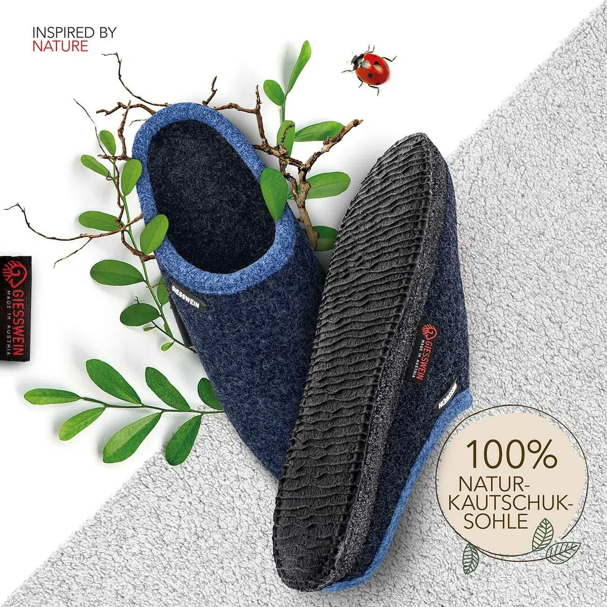 Giesswein Pantoufles Dannheim - Chaussons Chauds en Feutre pour Hommes et Femmes, Mules antidérapantes, Chaussons en Laine Unisexes