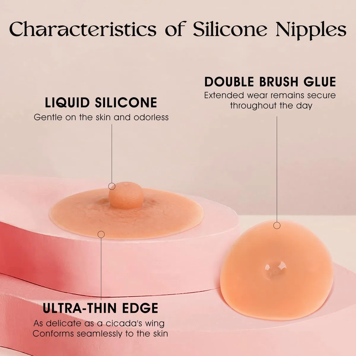 Vollence Mamelons adhésifs en silicone réutilisables pour mamelons - - Taille unique