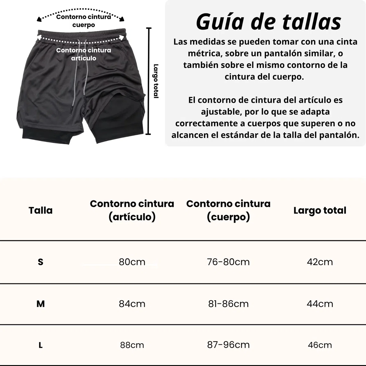 Genérico Lot de 3 shorts de sport 2 en 1 avec maille de compression interne, résistants et respirants pour gym, crossfit, course à pied, padel