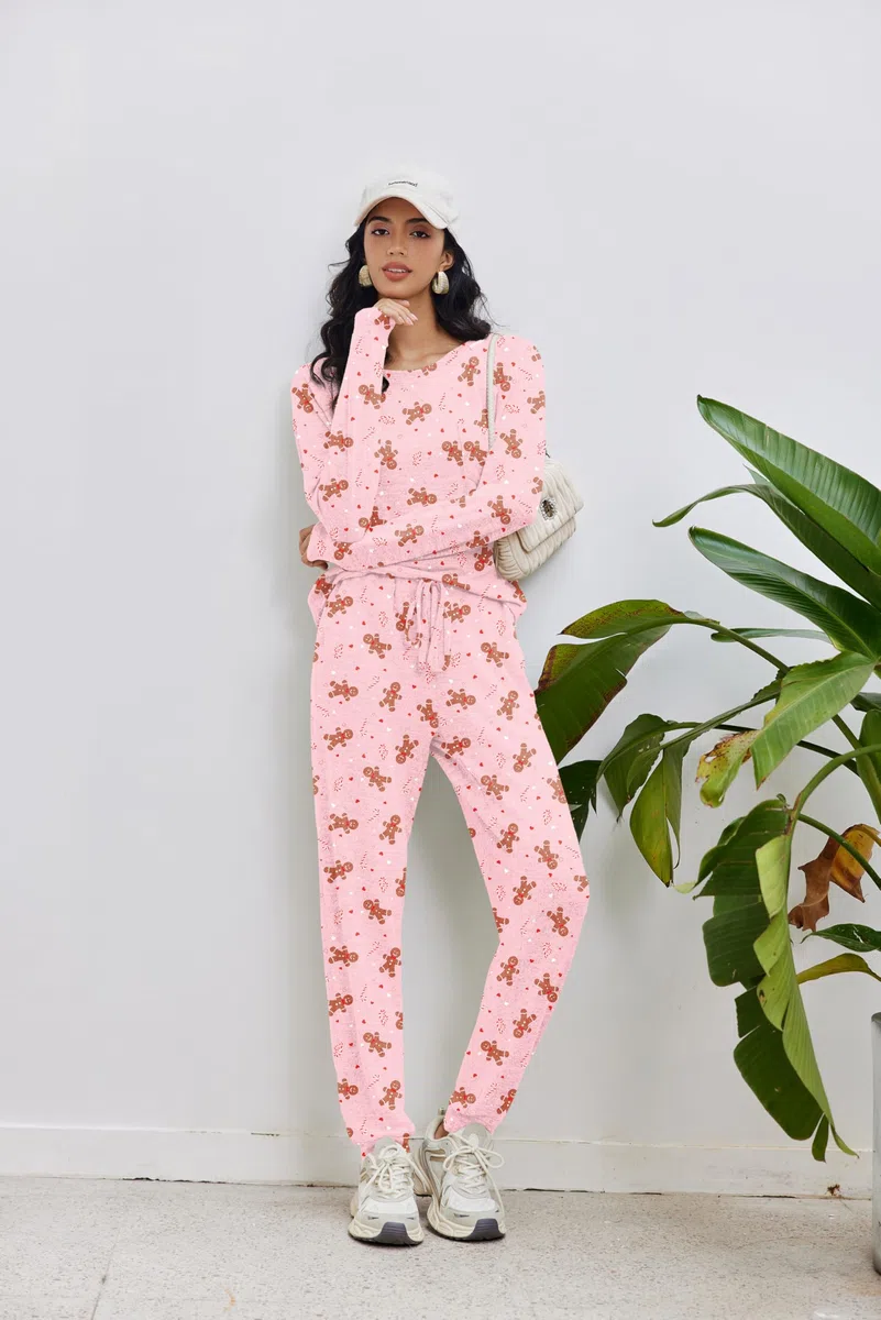 Ekouaer Ensembles de Pyjamas pour Femmes à Manches Longues Hiver Col Rond Vêtements de Nuit avec Poches S-XXL