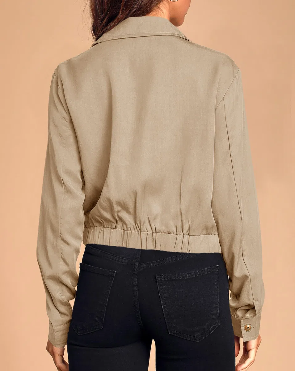 Cicy Bell Veste mi-saison pour femme - Veste courte pour le printemps - Veste d'été légère - Parka courte - Veste d'automne