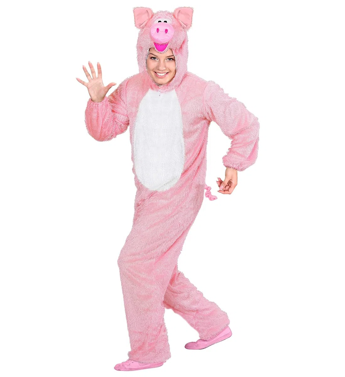 W WIDMANN MILANO Party Fashion - Costume cochon, combinaison en peluche avec capuche, ferme, costume animal