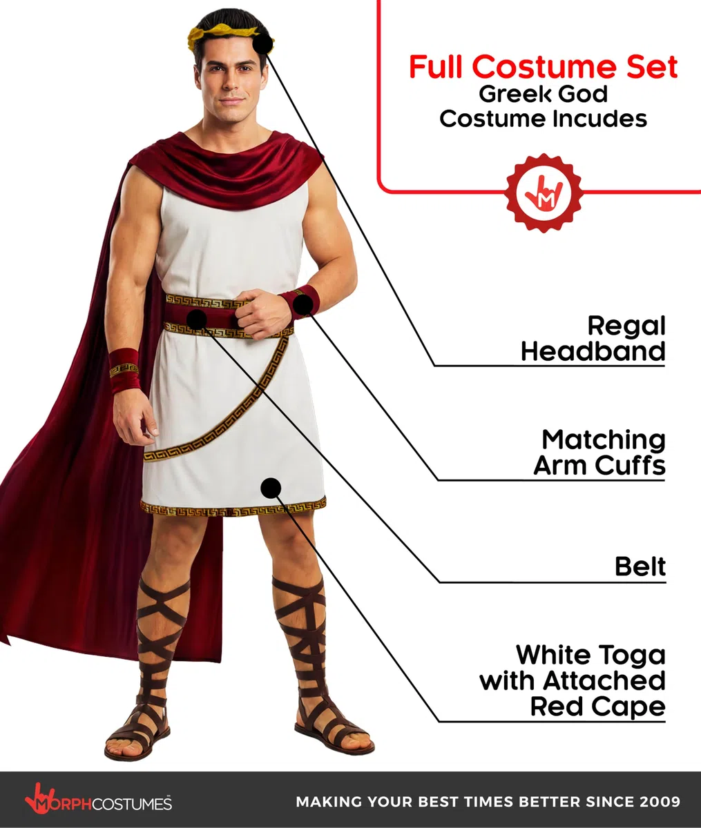 Morph Deguisement Dieu Grec Homme, Costume Antique Halloween Homme