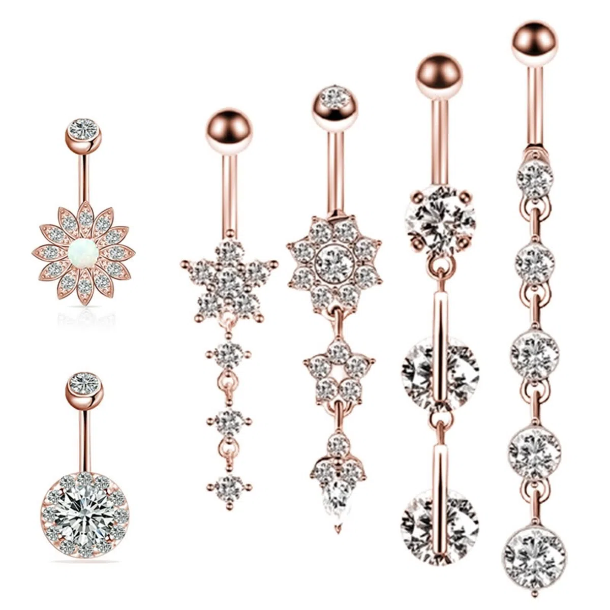 Piercing de La Grossesse, Piercing Nombril Femme Enceinte Acier Inoxydable Gland de Goutte de Fleur de Soleil Cadeau Saint Valentin Femme