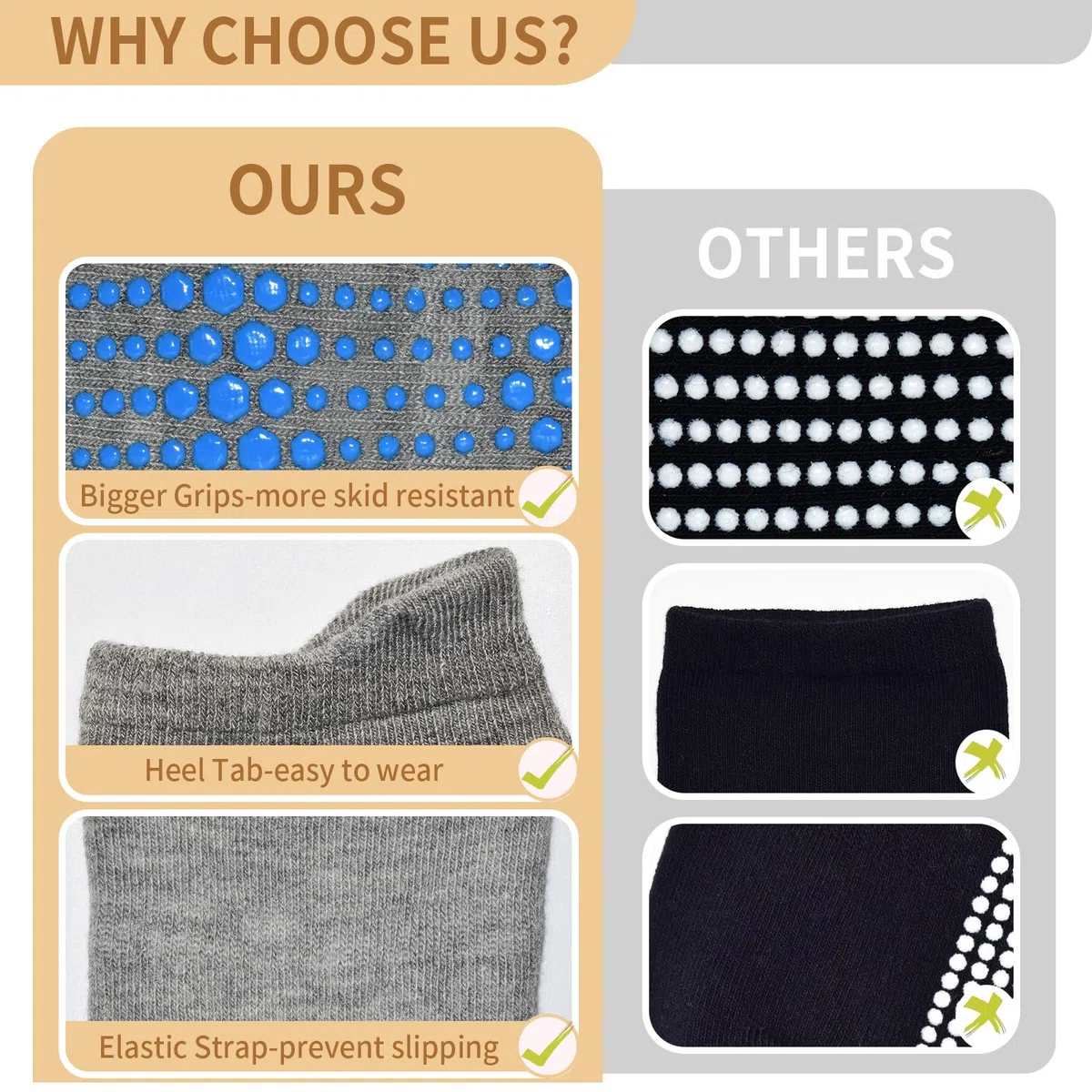 HYCLES Lot de 12 paires de chaussettes antidérapantes pour bébé garçon fille de 1 à 7 ans