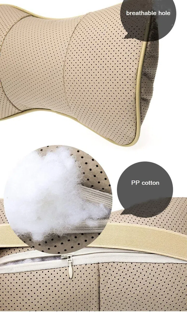 Oreiller de cou de voiture 2 pcs siège de voiture cas-tête cou de repos coussin coussin oreiller en cuir coussin de repos coussin de repos éternité accessoires de voiture Oreiller Siège Voiture
