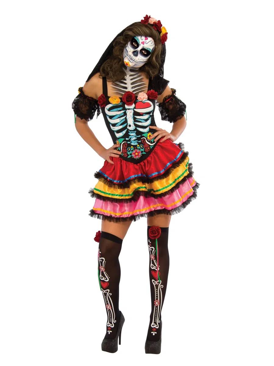 Rubie’s – Costume officiel Senorita squelette pour Fête des morts et Halloween, pour femme, taille S