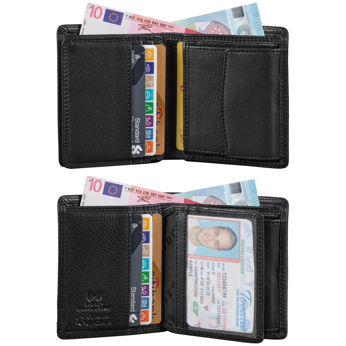 STILORD Sander Mini Porte Monnaie Homme Cuir Petit Portefeuille Élégant Porte Carte Bancaire Pochette Bourse Carte en Cuir Véritable Couleur:Kara - Cognac