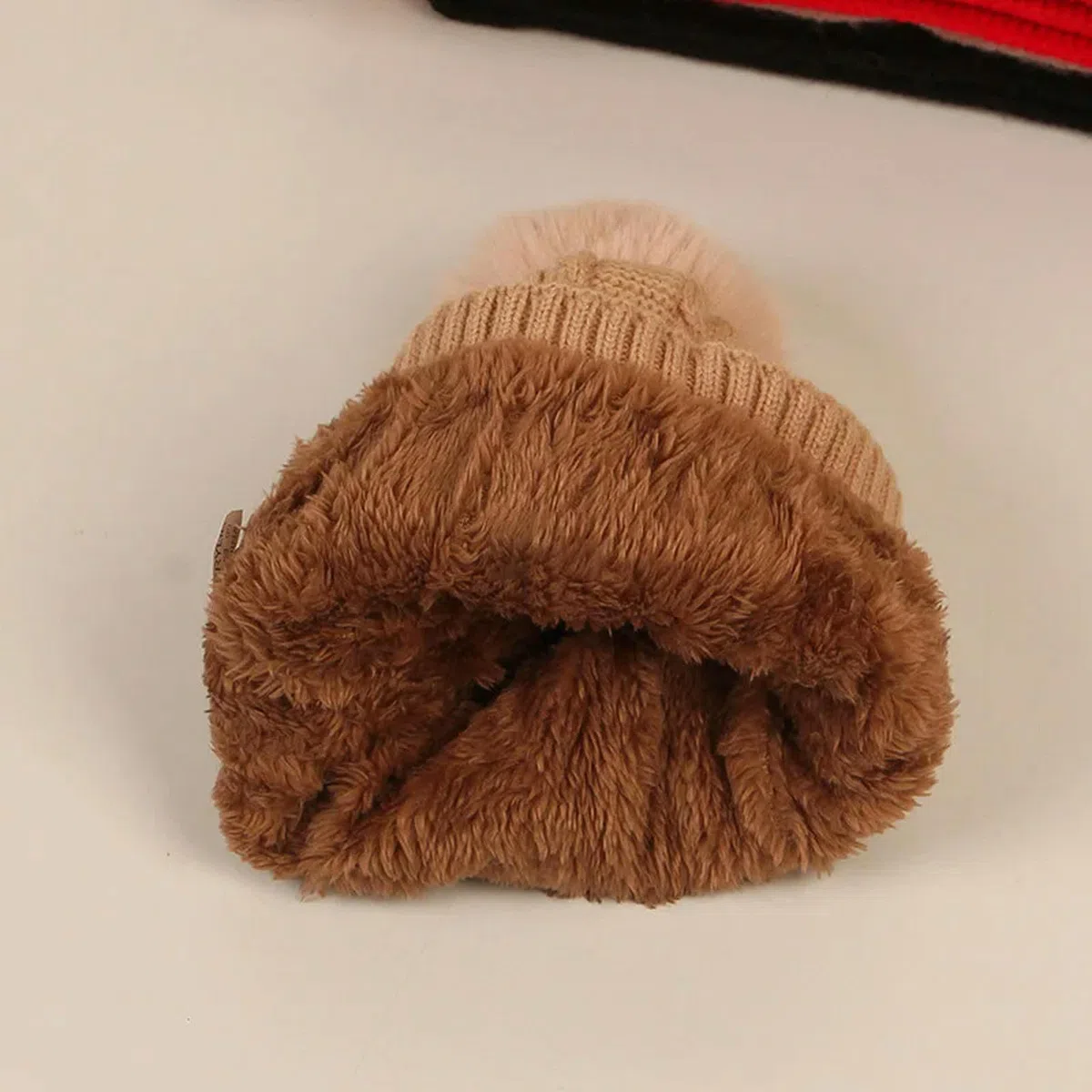 Zonto Bonnet Enfant Hiver Tricoté Chapeau d'hiver pour Enfants, Écharpe, Gant Set, Chapeau Tricoté, Accessoires Chauds pour Enfants d'automne-Rose-6-10 Ans