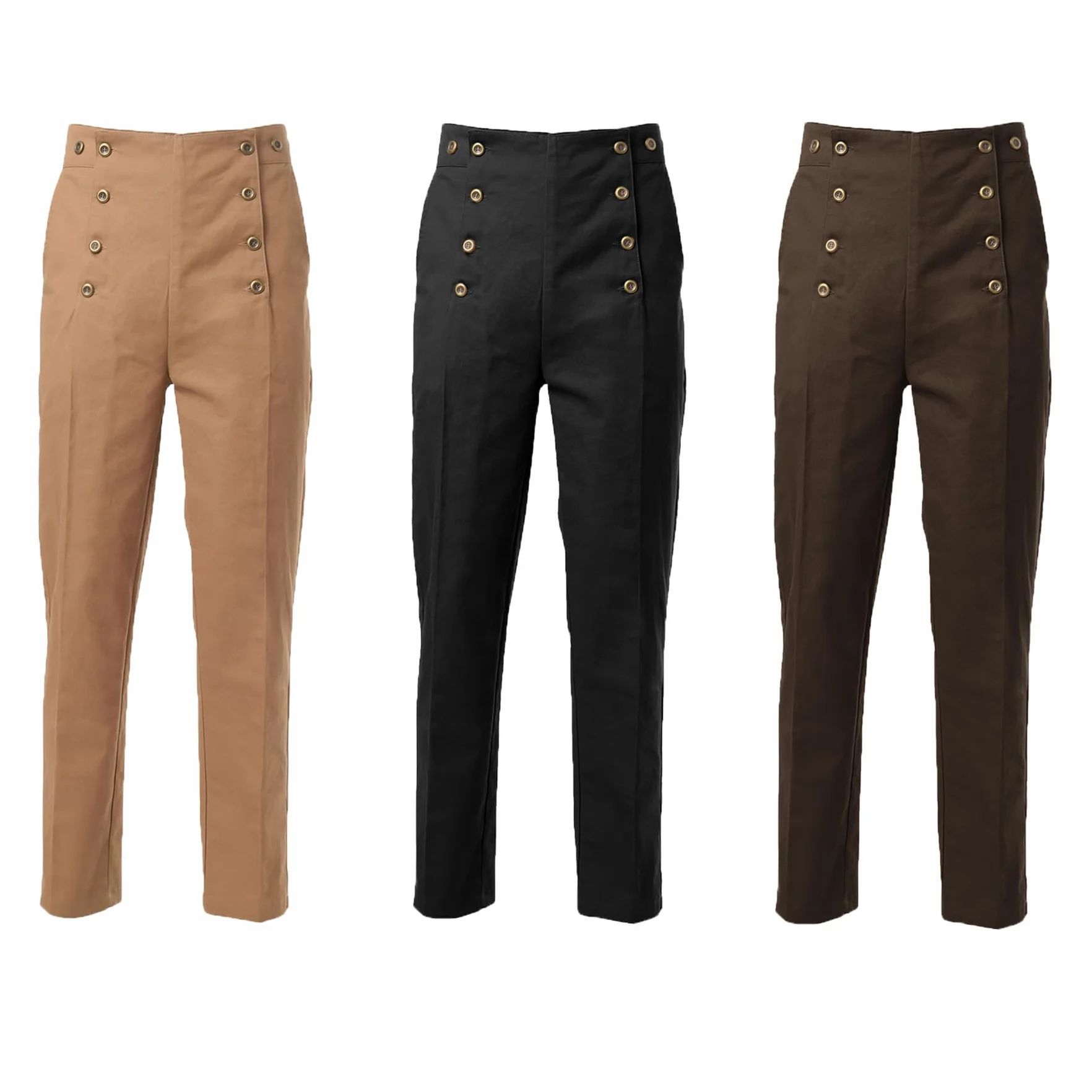 BPURB Pantalon Victorien pour Homme Style Vintage Steampunk Gothique Punk Cosplay Pantalon