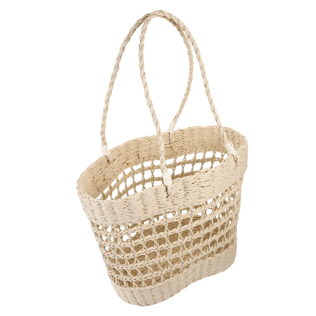 ABOOFAN Sac de Plage Creux Grand Cabas pour Femme Sac Fourre-tout de Plage Tissé