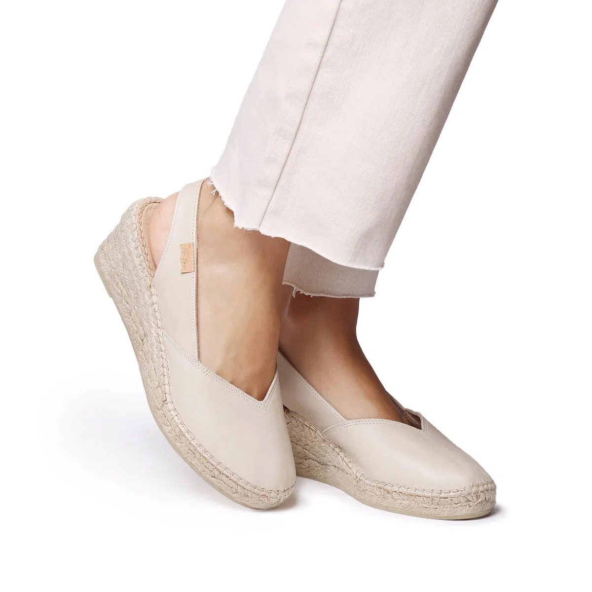TONI PONS Termal Espadrilles pour femme en cuir avec talon compensé pour un ajustement plus large