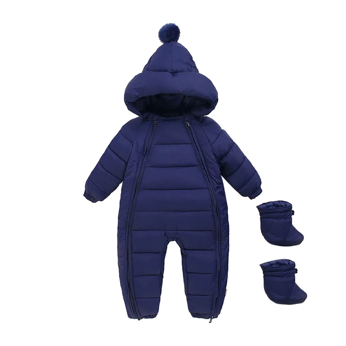 Combinaison Pilote Bébé Enfant Polaire De Ski Hiver Fleece Fermeture Chaud Manches Longues Habit de Neige Body Fourrure Étanche Coupe-Vent avec Gants Manteaux Outwear 0-12 Mois