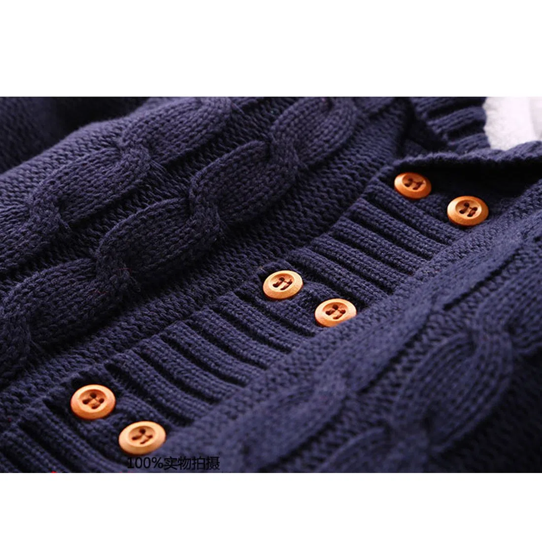 bébé en tricot Pull intérieure Plus en velours Hiver Vêtements bleu bleu 0-6 mois