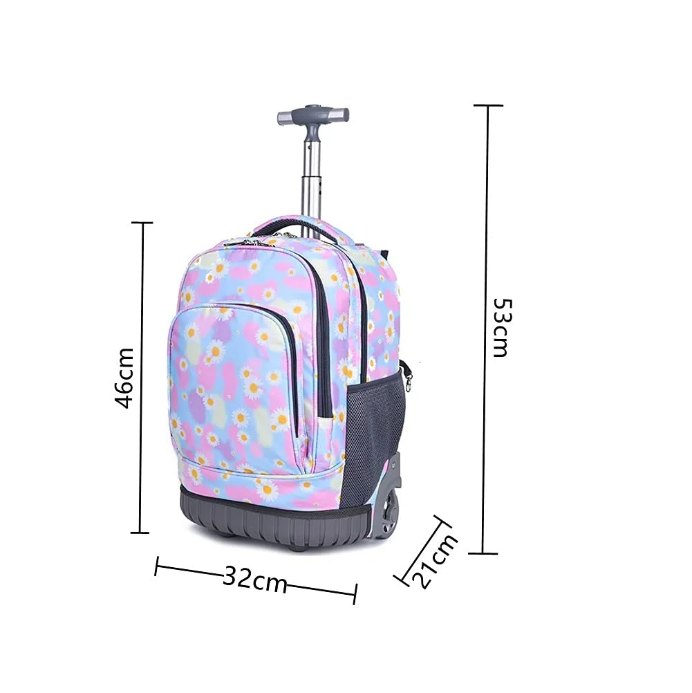 Trolley Sac à Dos avec 2 Roulettes Cartable Roulette Scolaire Bagages Cabine Loisir Voyage Enfant Fille Garçon
