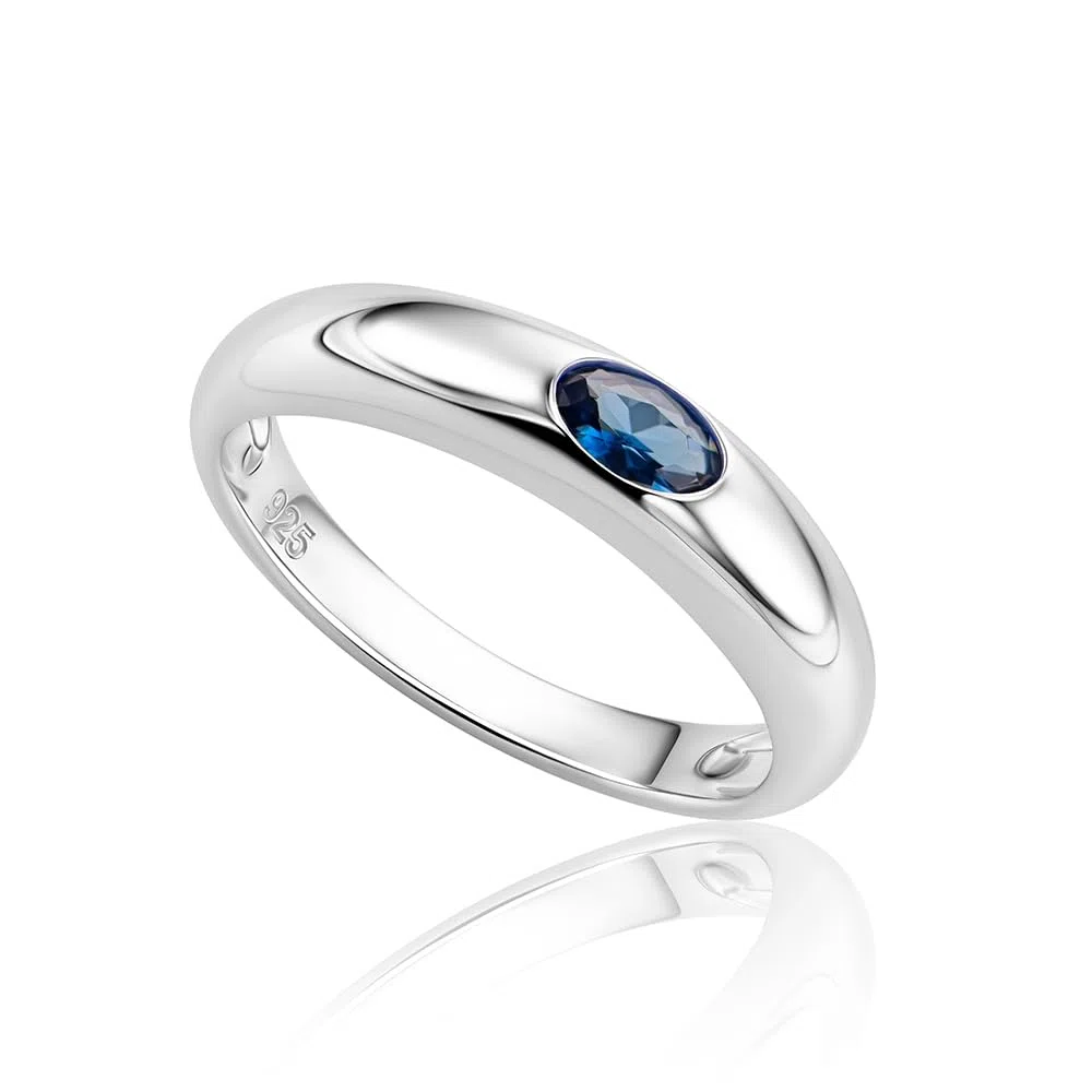 Orovi Bague Femme, Argent Sterling 925, Bague de Fiançailles avec Rubis/Émeraude/Saphir, Alliance Argent, Bijoux couple, Bijou Pierre Precieuse, Bijoux Femme Hypoallergéniques, Boite Cadeau Incluse
