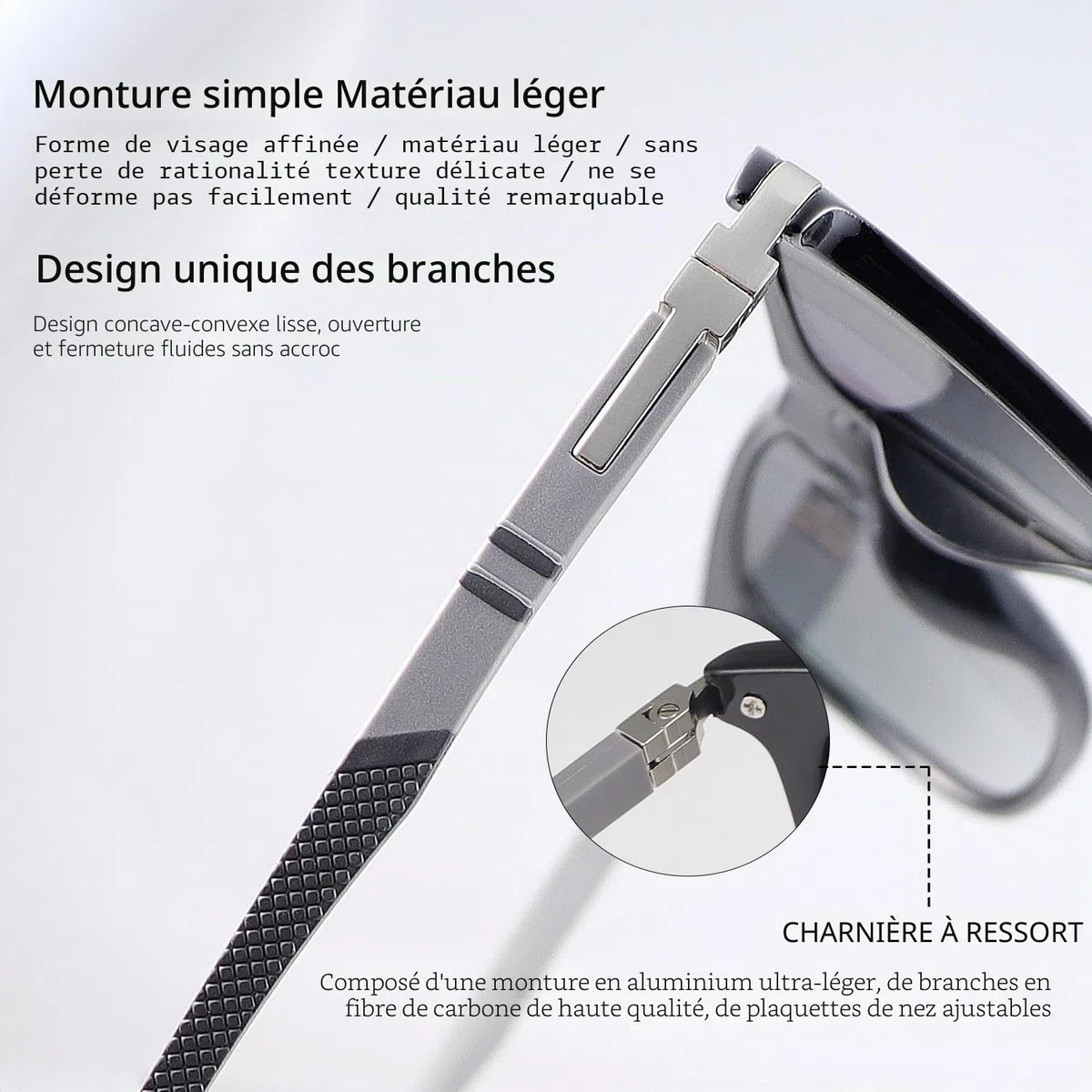 Lunettes de lecture bifocales polarisées avec charnière à ressort - Lunettes de soleil pour homme et femme - Lunettes de soleil classiques bifocales - Protection UV400 - Lunettes de soleil