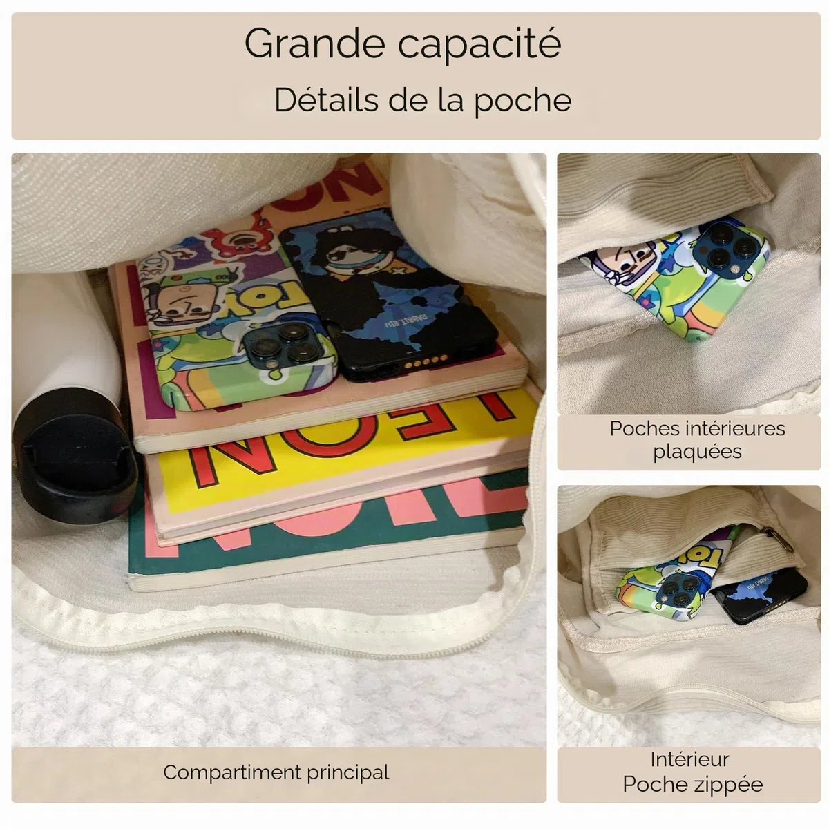 Sac Bandoulière Femme En Velours CôTelé Pour Sac à Main, Velours Côtelé Sac à Main Bandoulière Loisirs Sac Banane Tote Bag Pour l'école Le Bureau Le Travail Les Voyages Les Excursions