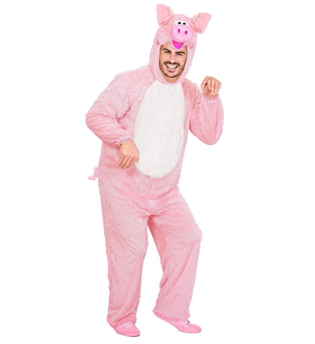 W WIDMANN MILANO Party Fashion - Costume cochon, combinaison en peluche avec capuche, ferme, costume animal