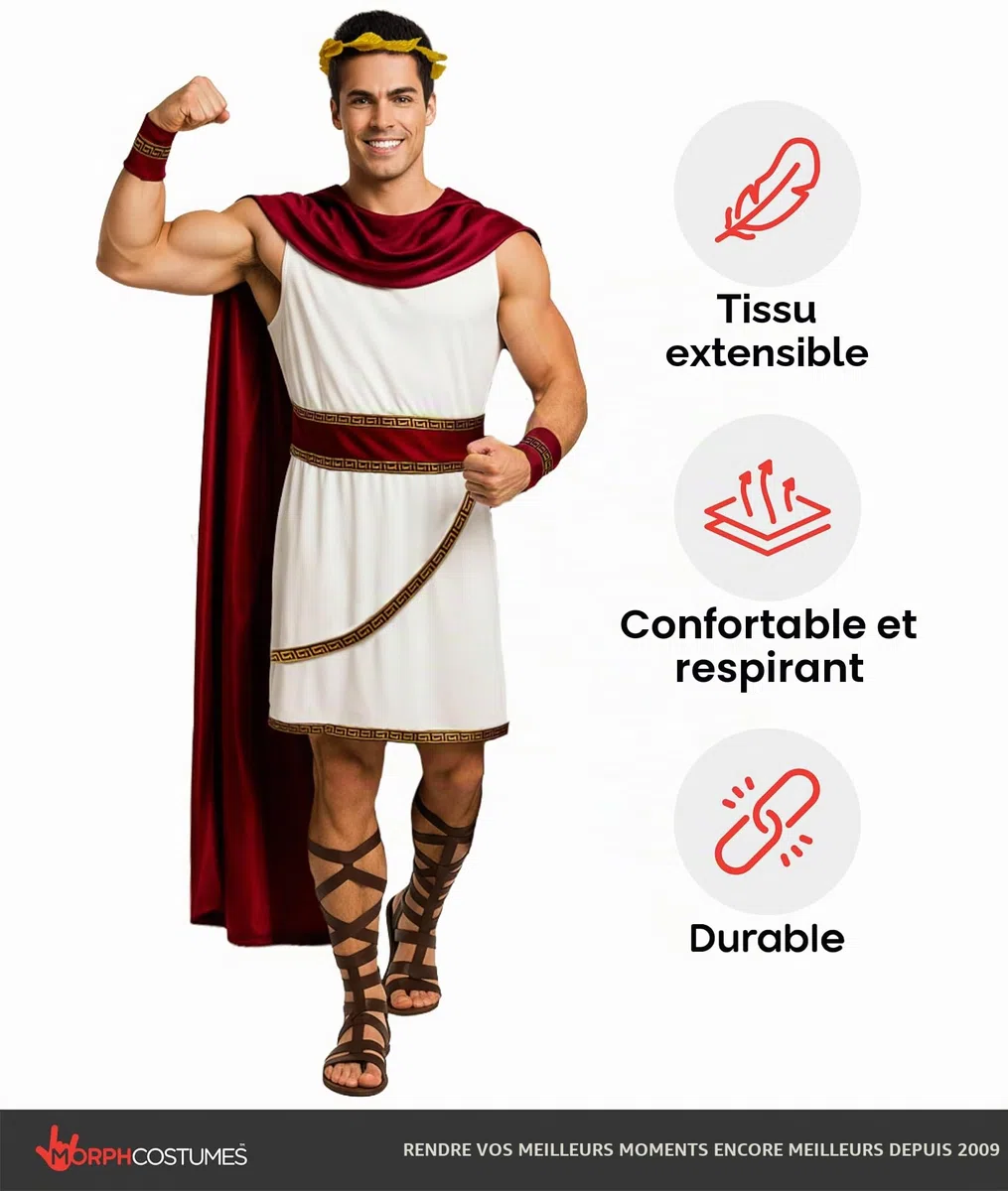 Morph Deguisement Dieu Grec Homme, Costume Antique Halloween Homme