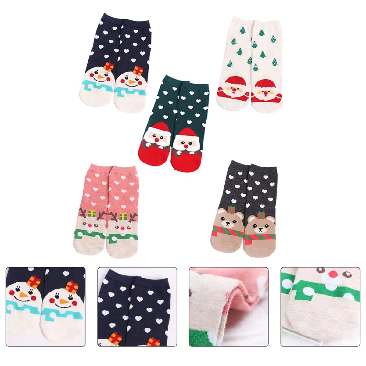 SHERCHPRY 15paires Chaussettes De Noël Douces Avec Motifs De Père Noël Et Renne Chaussettes -mollet Pour Femmes Pour Fêtes