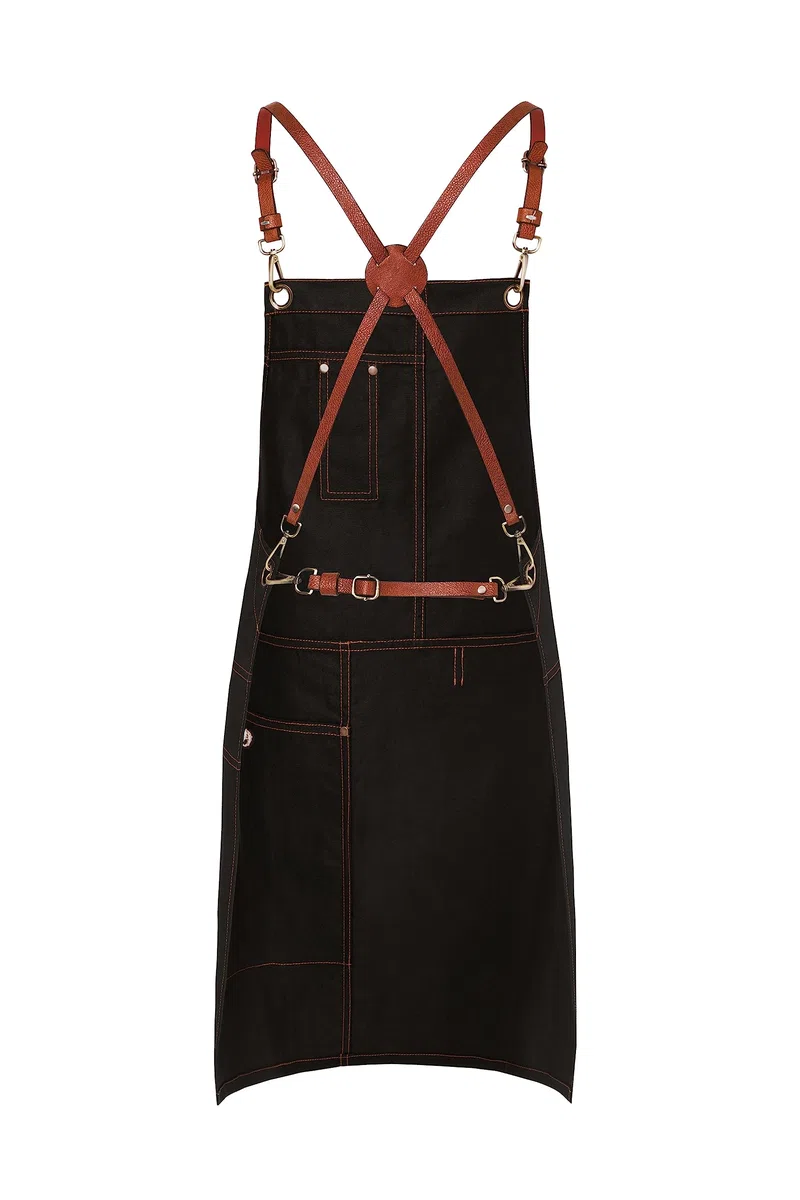 Karlowsky LS 25 PASSION URBAN X-STYLE Tablier avec bretelles croisées 100% coton Taille unique 80 cm Longueur 68 cm Largeur Noir