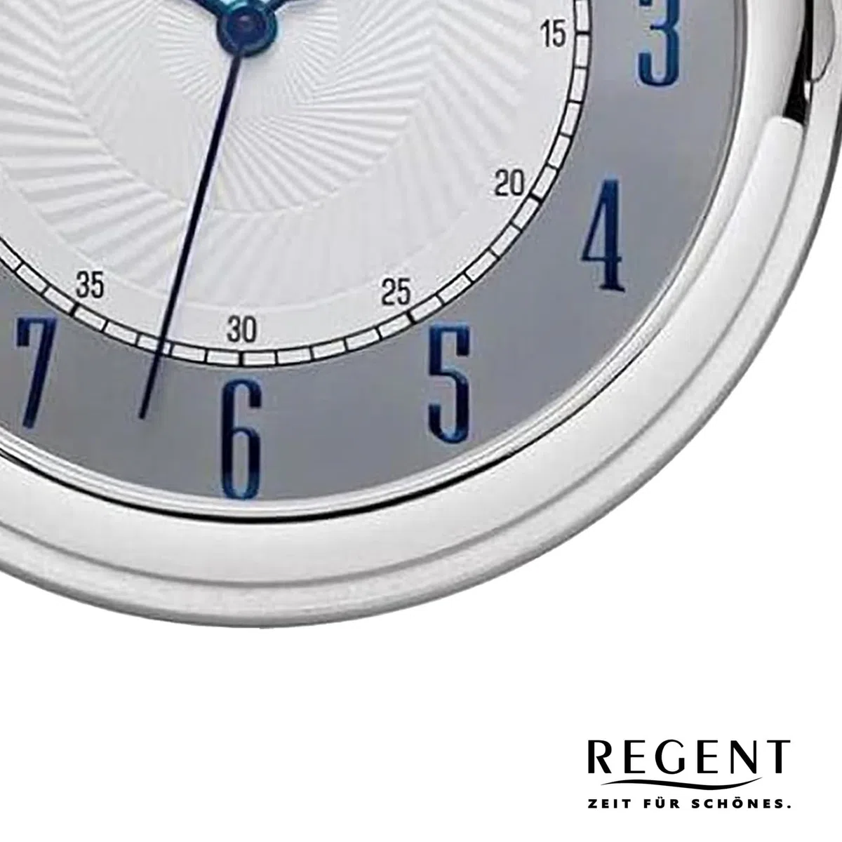 REGENT Savonnette Montre de poche pour homme avec couvercle à rabat chromé 50 mm à quartz blanc et cadran gris chiffres arabes