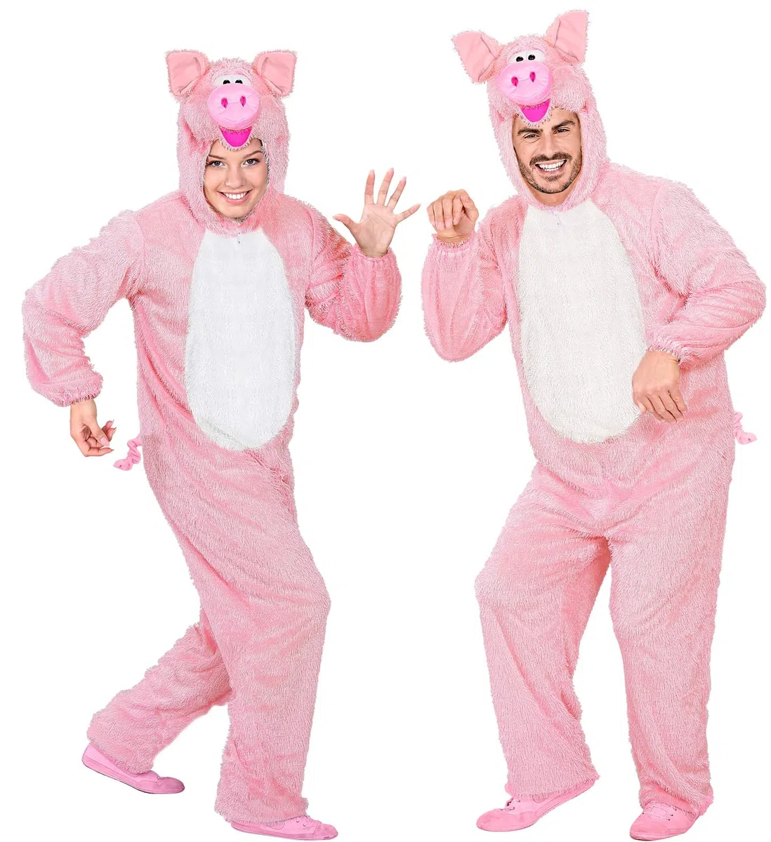 W WIDMANN MILANO Party Fashion - Costume cochon, combinaison en peluche avec capuche, ferme, costume animal