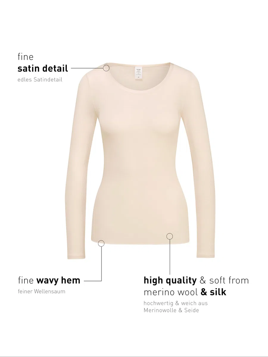Calida Donna T-Shirt à Manches Longues avec col roulé en Soie pour Femme