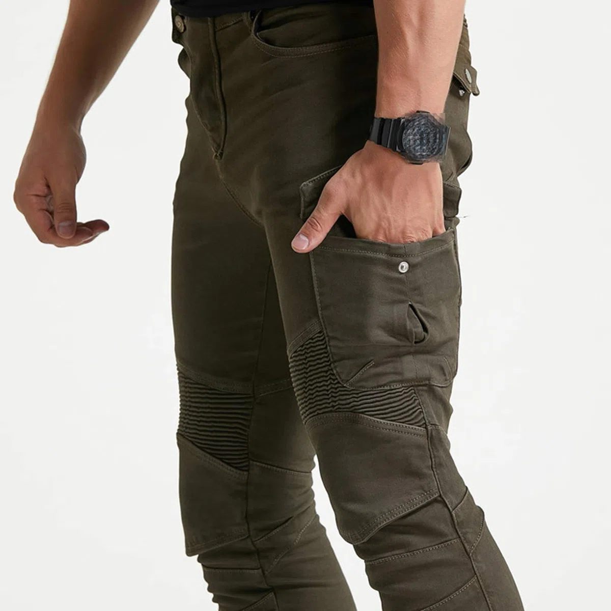 Pantalon de moto rembourré en peluche