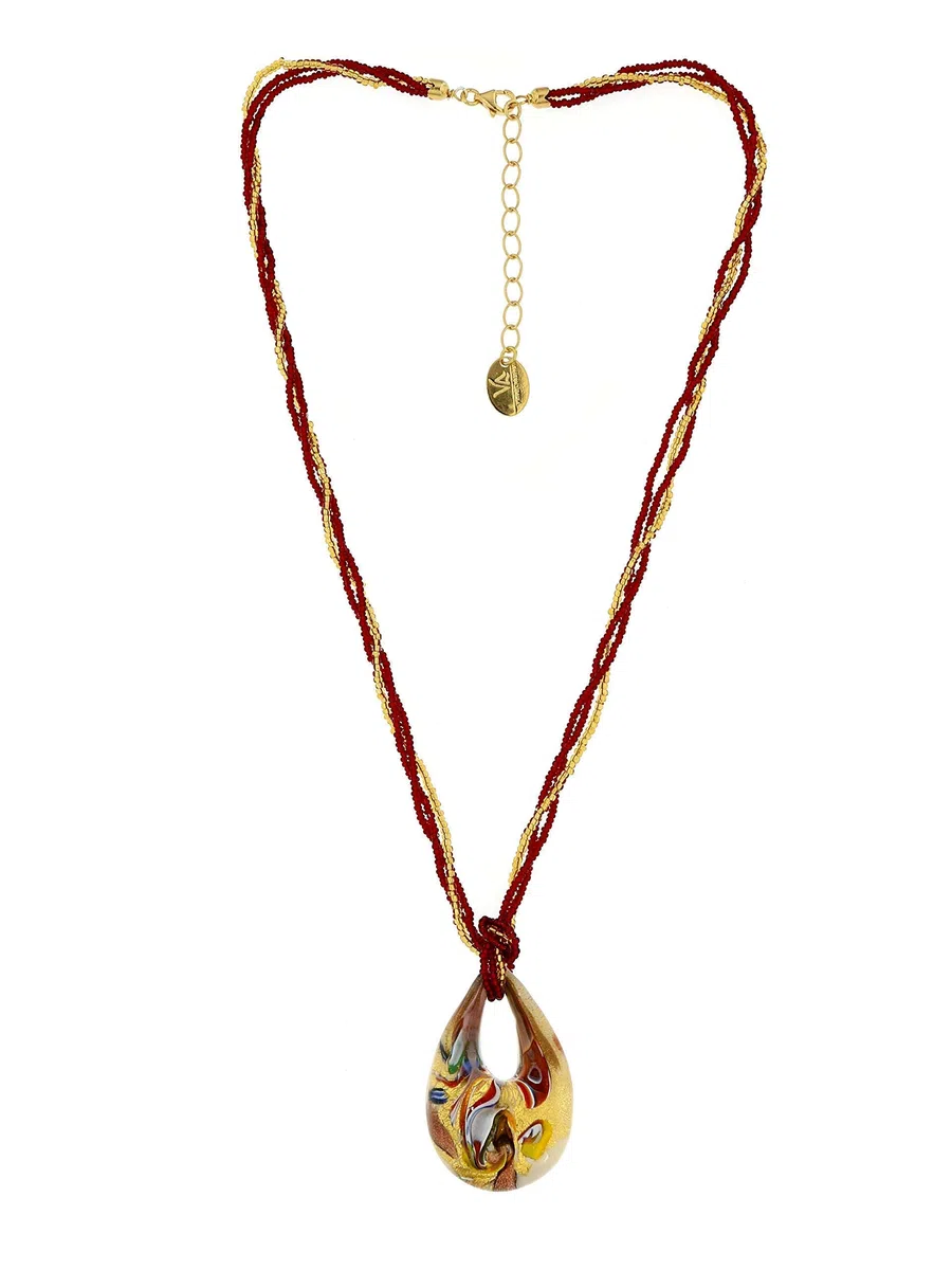 Venetiaurum - Collier pour femme en véritable verre de Murano et argent 925 - Bijou certifié Made in Italy