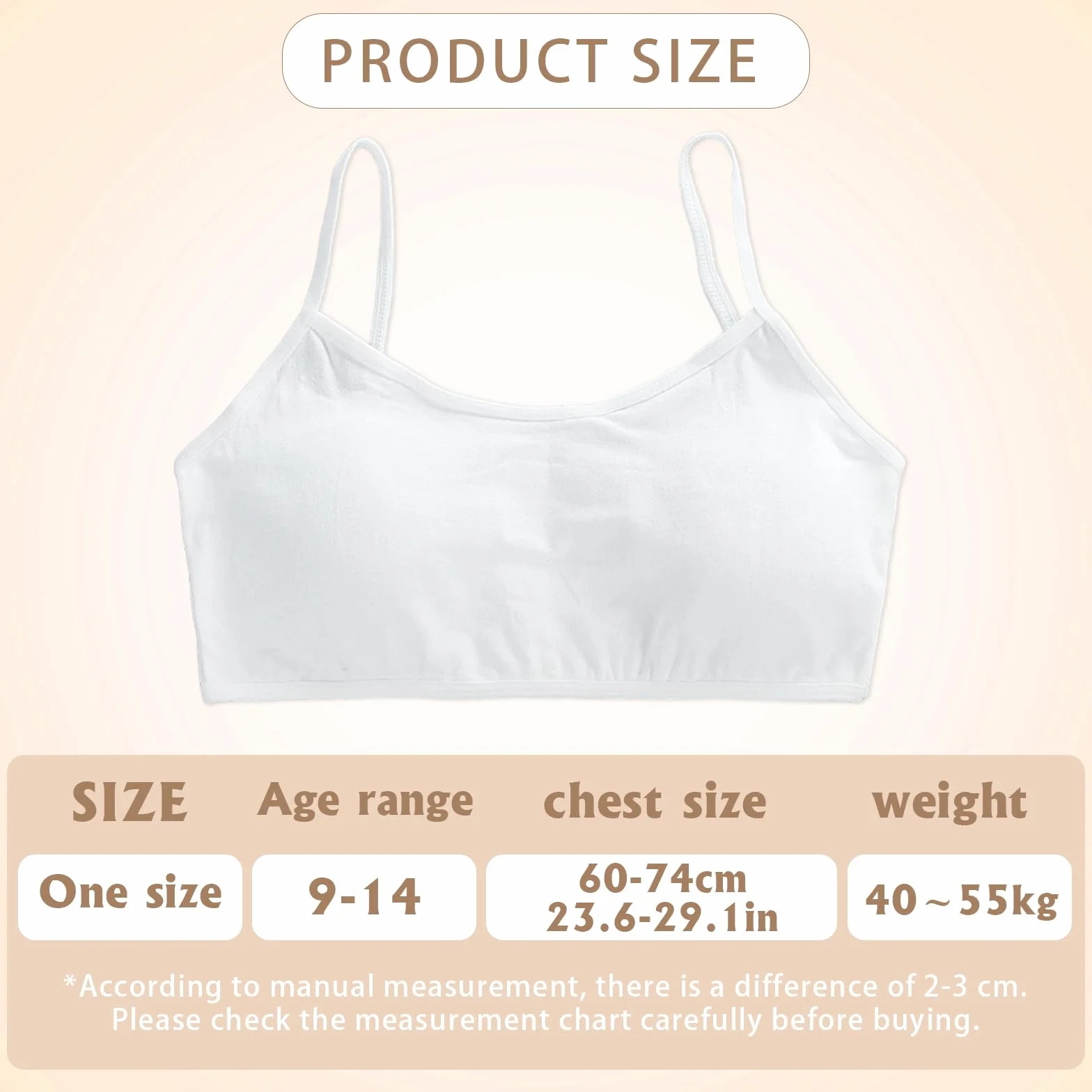 HXZASFG Lot de 3 Soutiens-Gorge de Sport pour Filles, Soutien-Gorge de Sport en Coton Doux pour Filles, sous-vêtements d'entraînement avec Coussinets Amovibles, Soutien-Gorge Court pour Filles de
