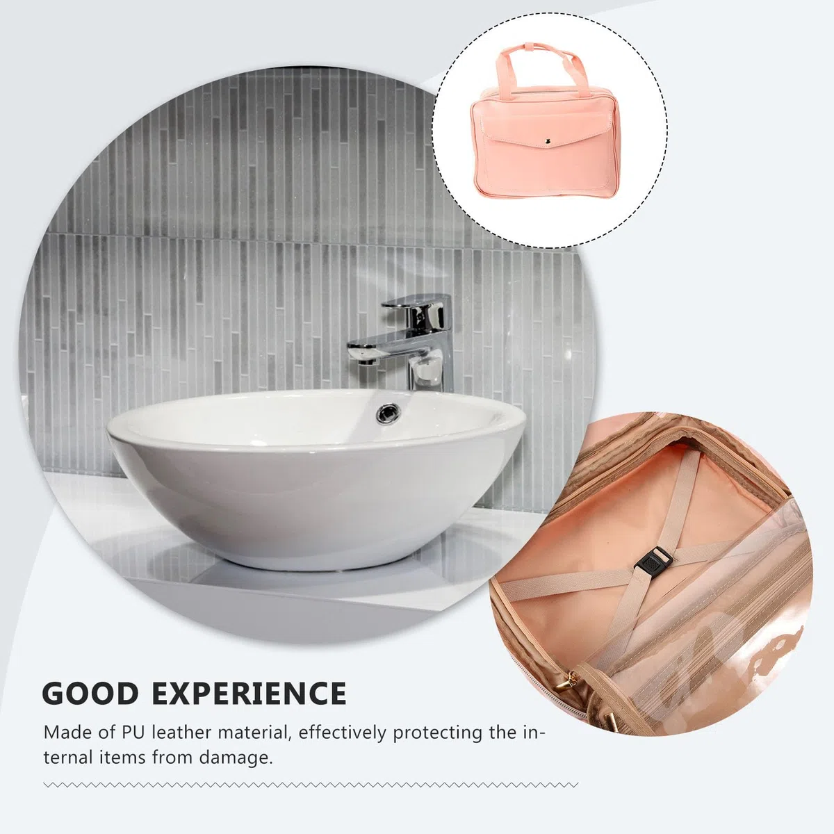 SOLUSTRE Trousse de Toilette Imperméable pour Femmes et Adolescentes, Grosse Capacité Compartiments Multiples, Design Suspendu Portable pour Voyage et Usage Extérieur