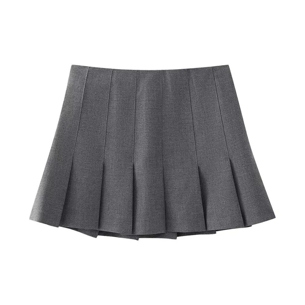 SWEPER Jupe Courte Femme - Printemps Court Femmes Jupe Plissée Fermeture Éclair Taille Haute A-Ligne Décontracté Femme Mini Jupe