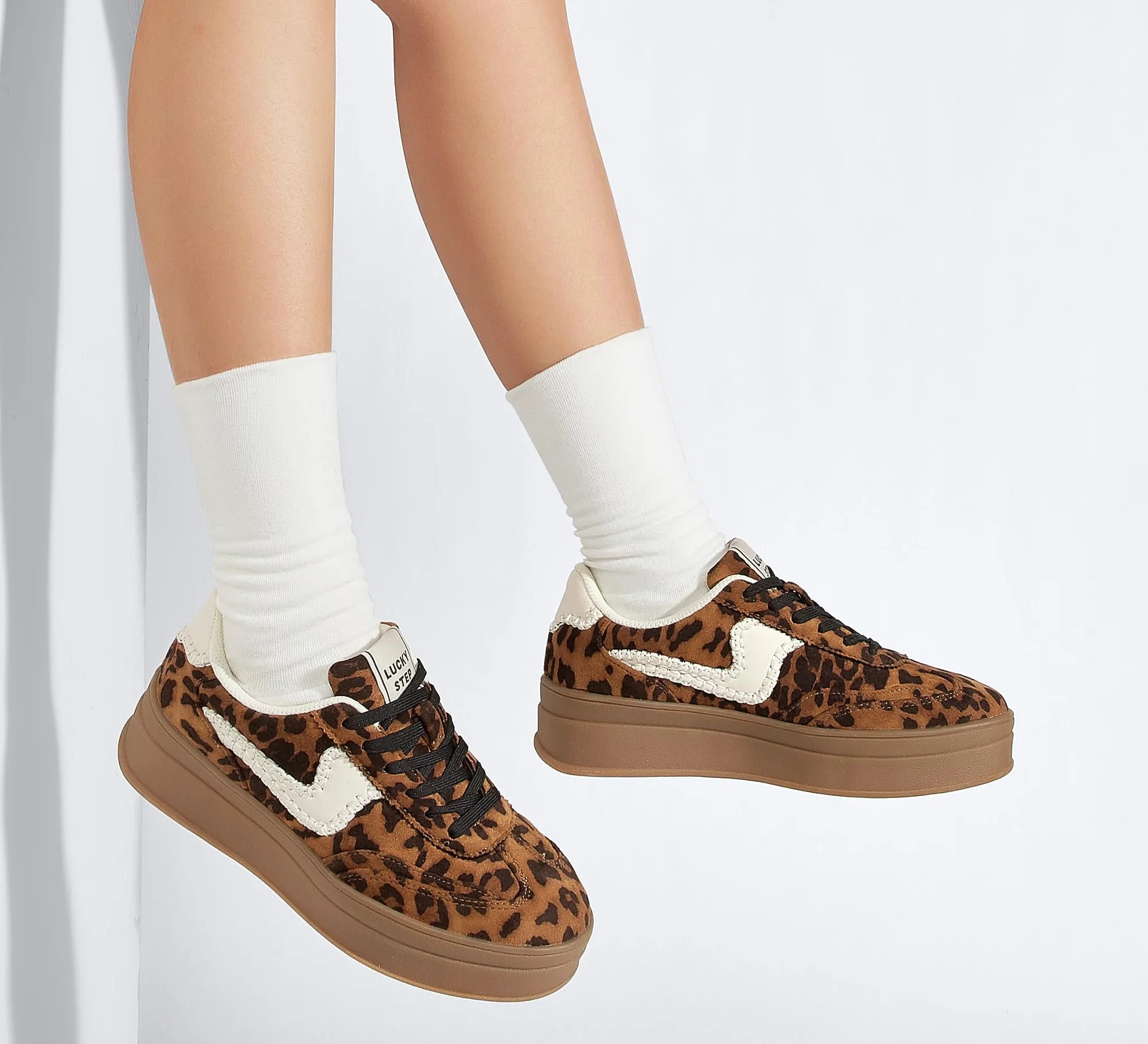LUCKY STEP Baskets Femme à Plateforme – Sneakers Chunky de Mode, Chaussures Casual à Lacets, Confortables pour Marcher et au Quotidien