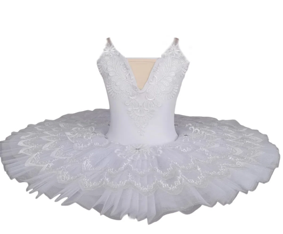 OTMYIGO Blanc,120, Tutu Professionnel de Ballet pour Enfants Tutu crêpe du lac des cygnes pour Enfants Costumes de Ballerine pour Filles Tutu de Danse Ballet