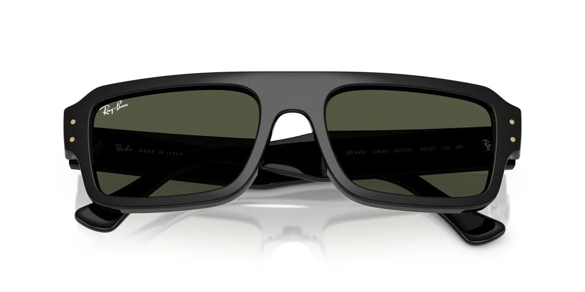 RAY-BAN Lunettes de soleil rectangulaires unisexes à verres verts avec protection UV – 0RB445466773153
