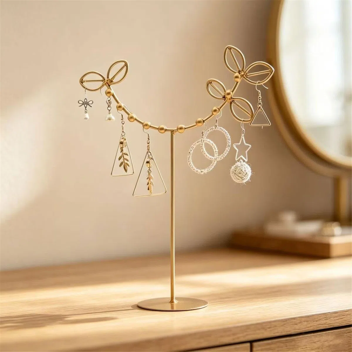 Porte-Bijoux Présentoir de Boucles d'oreilles en métal Design Branche d'arbre