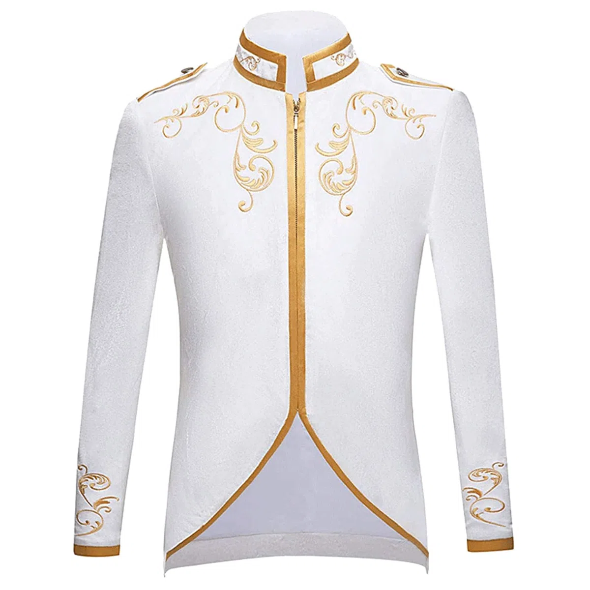 Generisch Blazer Homme Steampunk, Manteau Smoking, Veste Vintage Veste de Smoking pour Homme avec Broderie Vintage Veste de Mariage avec Col Montant Veste d'Extérieur Coupe Régulière Manteau de