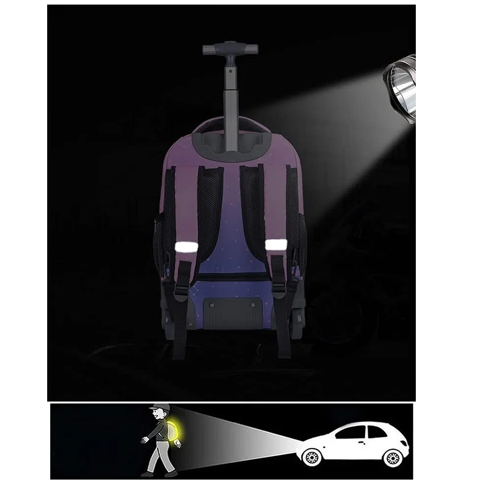 Trolley Sac à Dos avec 2 Roulettes Cartable Roulette Scolaire Bagages Cabine Loisir Voyage Enfant Fille Garçon