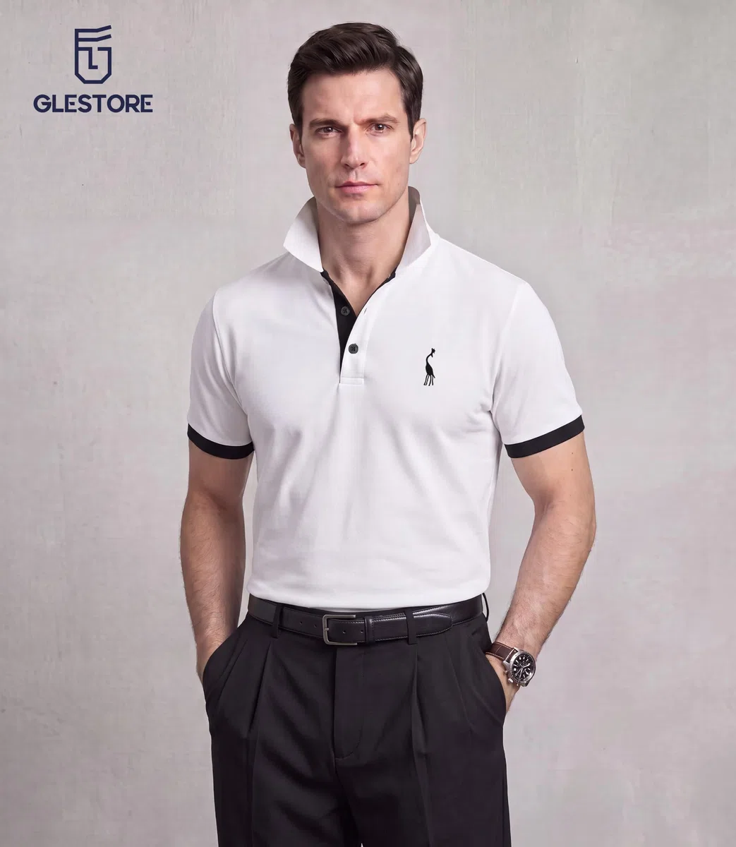 GLESTORE Polo Homme T Shirt Manche Courte Golf Tennis Casual Sport T-Shirt Coton Vetement