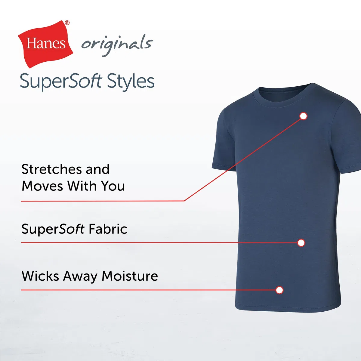 Hanes Originals Lot de 3 t-Shirts Super Doux pour garçon, évacuation de l'humidité