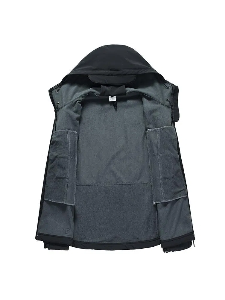 Homme 2 Pièces Tactique de Costume Vêtements Chaud Veste Impermeable Manteau Hiver Uniforme Militaire Tenue Blouson de Combat et Cargo Pantalon pour Camping