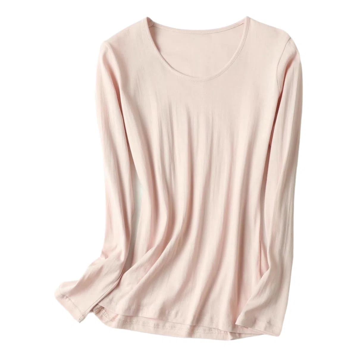 sous-vêtement Thermique Automne Et Hiver Slim Fit Coton De Soie Chaude Hauts Chauds Épais Rembourrés pour Les Femmes-Couleur Viande-XXL
