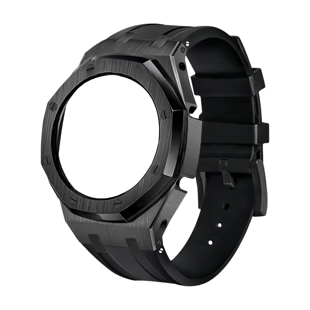 Métal Boîtier Bracelet Caoutchouc Montre Remplacement Modification Kit, Acier Inoxydable Lunette Cadre Montre Accessoires pour Casioak GA2100 GA-2110