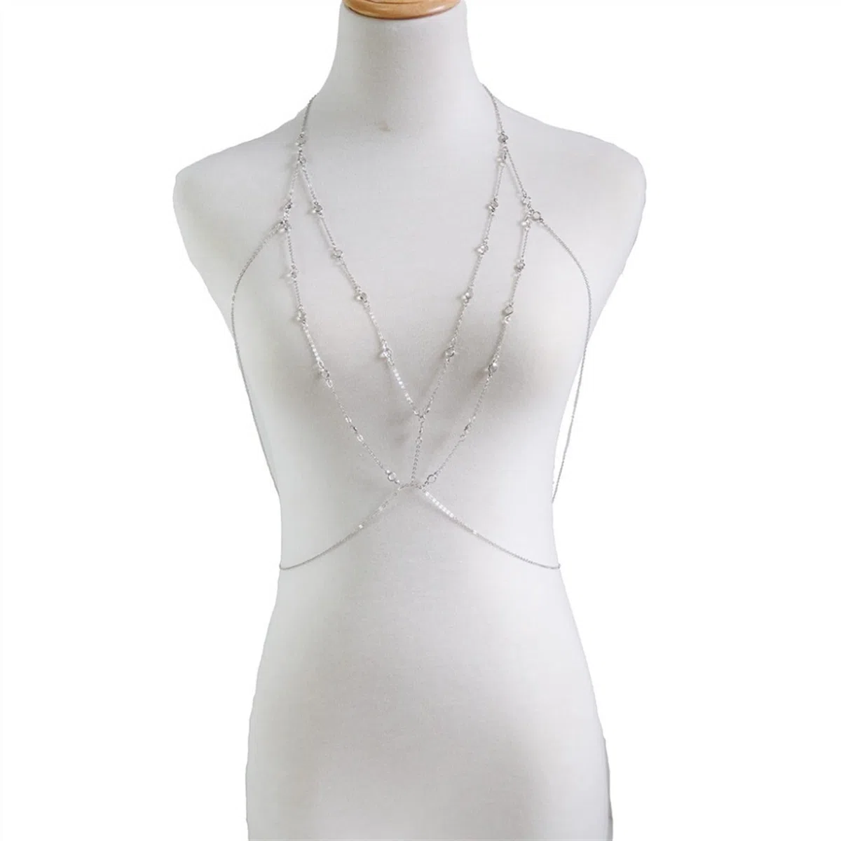 Chaîne de Corps Tendance à Plusieurs Niveaux, Ceinture de Taille croisée, Collier, Bijoux Fins pour Femmes, 1 pièce