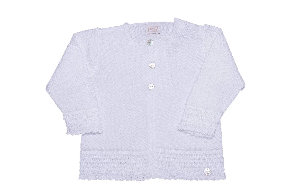 PAZ Rodriguez Edel Bolero Veste tricotée en Tricot Blanc/Ivoire - Blanc - 3 Mois